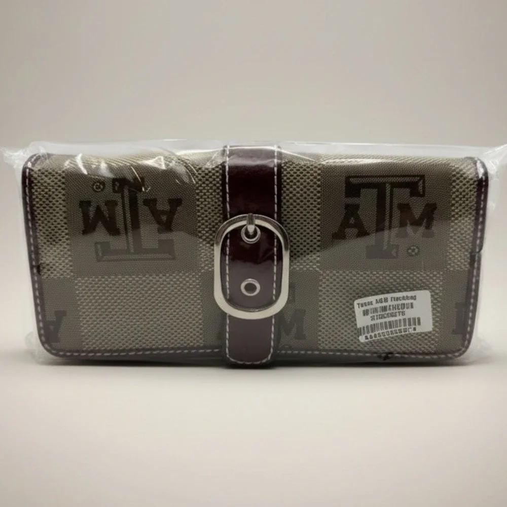Texas‎ A&M Aggies Collegiate Monogram Jacquard Handbag Maroon Tan NEW